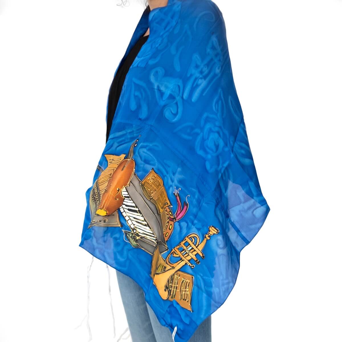 Blue Silk Music Tallit - The Weitzman Museum Store - 795826