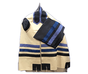 Blue Tones Striped Tallit - The Weitzman Museum Store - 7 - 847384019557