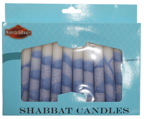 Blue Tree Shabbat Candles 12 pk - The Weitzman Museum Store - shc5