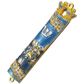 Blue/Gold Mezuzah - The Weitzman Museum Store - MTFMZ3355