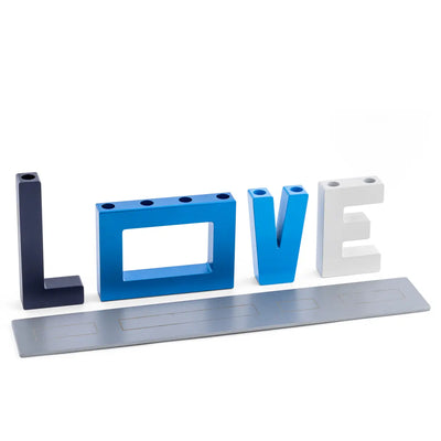 Blue & White LOVE Menorah