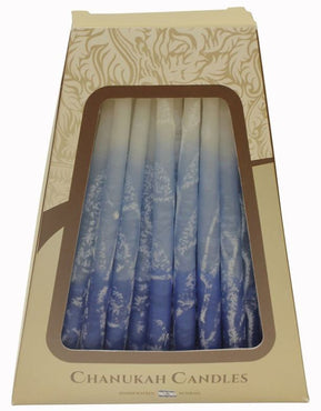 Blue/White Pearl Safed Hanukkah Candles - The Weitzman Museum Store - sc - cp18