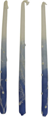 Blue/White Pearl Safed Hanukkah Candles - The Weitzman Museum Store - sc - cp18