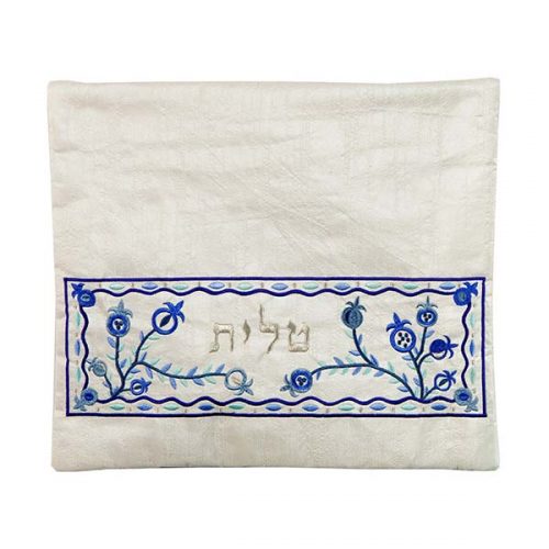 Blue/White Pomegranate Tallit Bag - The Weitzman Museum Store - EMTA4