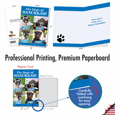 Box of 12 Christmas Card - Dogs of Hanukkah - The Weitzman Museum Store - B2547HKG