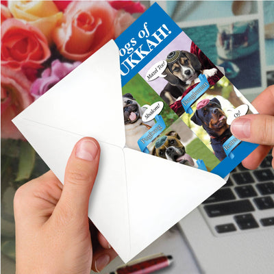 Box of 12 Christmas Card - Dogs of Hanukkah - The Weitzman Museum Store - B2547HKG