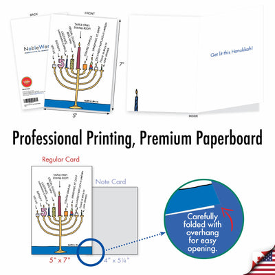 Box of 12 Hannukah Card - Menorah Candles - The Weitzman Museum Store - B2482HKG