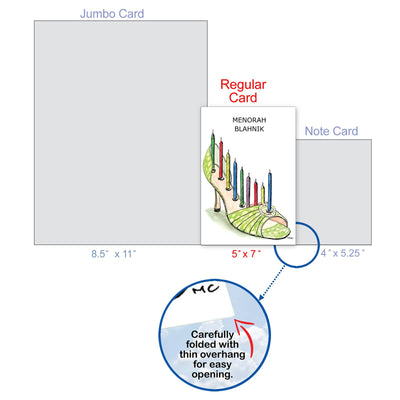 Box of 12 Hanukkah Card - Menorah Blahnik - The Weitzman Museum Store - B1070