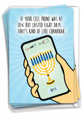 Boxed Hanukkah Cards - Cell Phone Miracle - The Weitzman Museum Store - C10145HKG - B12x1