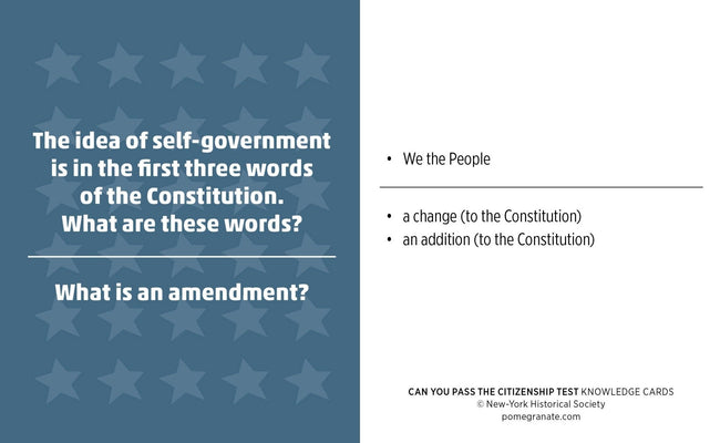 Can You Pass the Citizenship Test? Knowledge Cards - The Weitzman Museum Store - K379