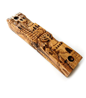 Carved Jerusalem Scene Wood Mezuzah - The Weitzman Museum Store - 304A