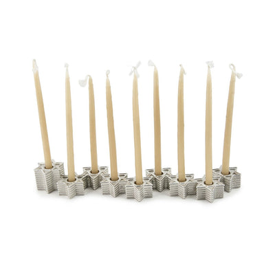 Cast 3D Stars Aluminum Menorah - The Weitzman Museum Store - 234