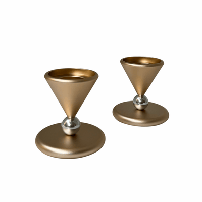 Champagne Short Candlesticks - The Weitzman Museum Store - 44CD2CHMP