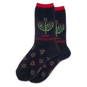 Chrismukkah Women's Crew Sock - The Weitzman Museum Store - 7 - 847384019816