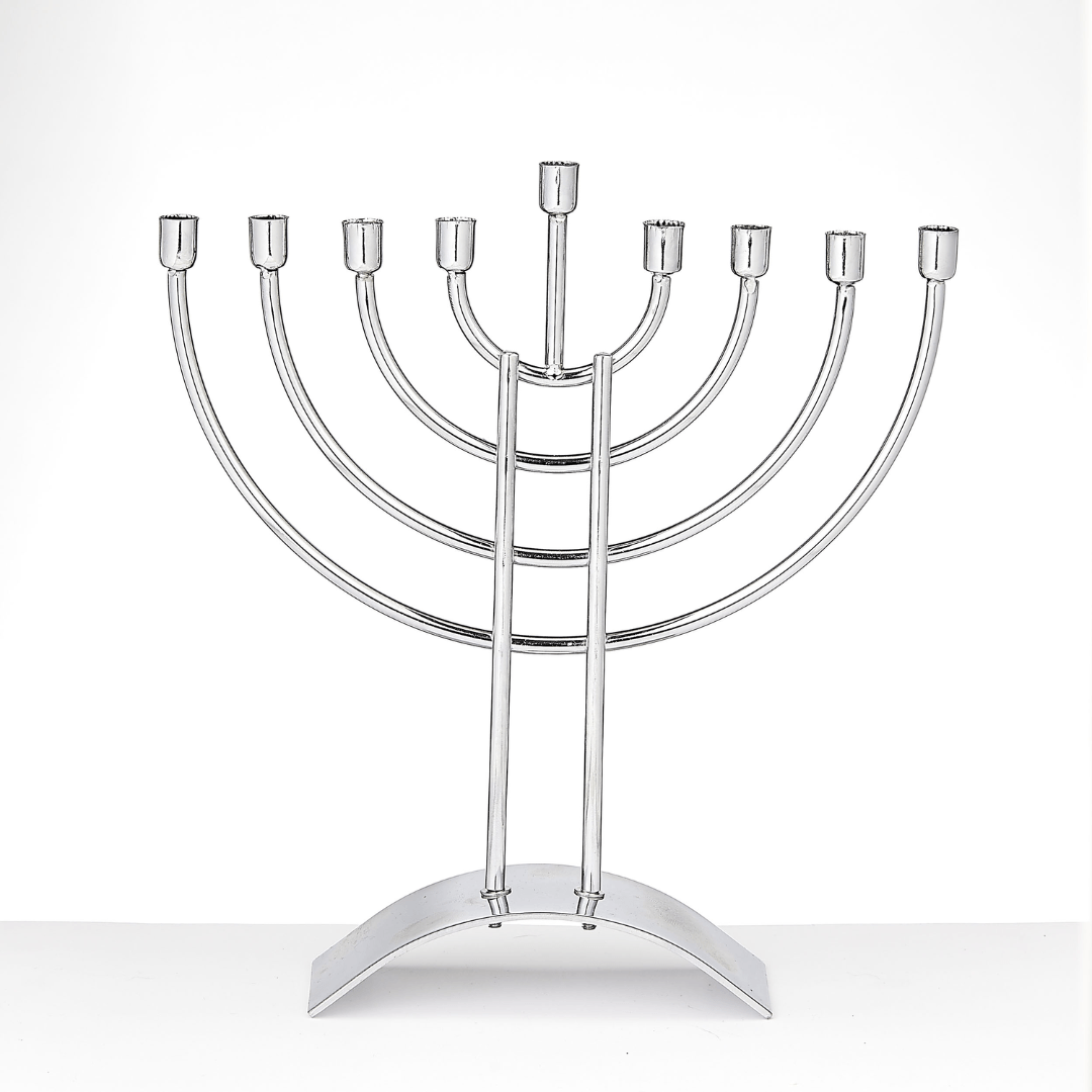 Chrome Plated Menorah - The Weitzman Museum Store - mh-14