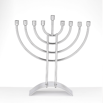 Chrome Plated Menorah - The Weitzman Museum Store - mh-14