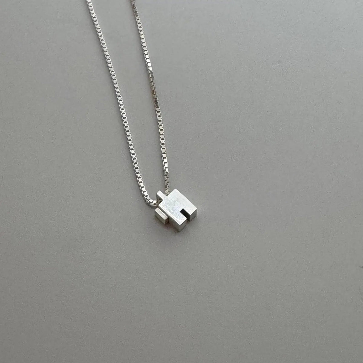 Chunky Bauhaus Chai Sterling Necklace - The Weitzman Museum Store - 15 18 inch