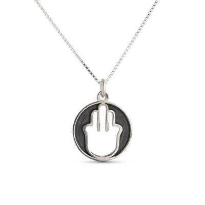 Circle of Life Pendant with Cut Out Hamsa - The Weitzman Museum Store - 530351