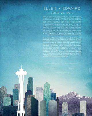 Cityscapes Ketubah Collection by Adriana Saipe - The Weitzman Museum Store - 