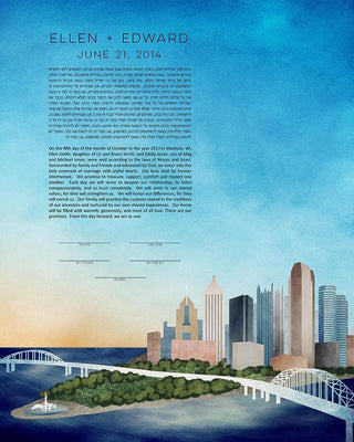Cityscapes Ketubah Collection by Adriana Saipe - The Weitzman Museum Store - 