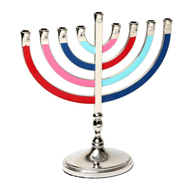 Classic Colorful Metal Menorah - The Weitzman Museum Store - MCH645