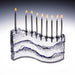 Clear and Cobalt Blue Glass "S" Shaped Menorah - The Weitzman Museum Store - 