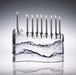 Clear Glass S Menorah Blue Stripe - The Weitzman Museum Store - mnscb