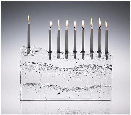 Clear S Menorah Glasslight - The Weitzman Museum Store - mnscl