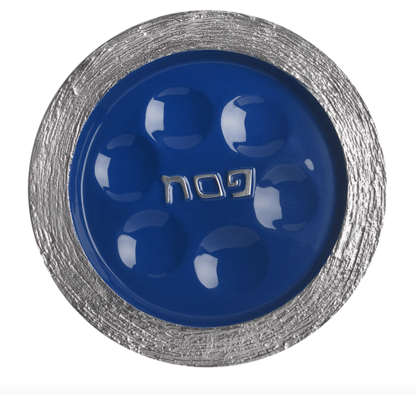 Cobalt & Silver Seder Plate - The Weitzman Museum Store - PT - 530