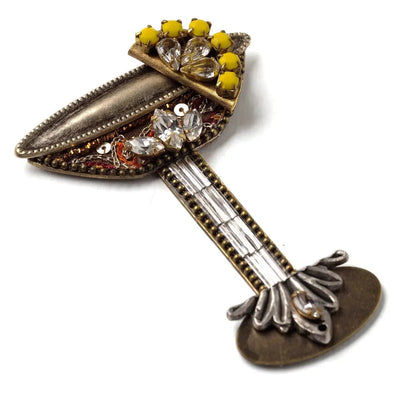 Cocktail With Lemon Slice Brooch - The Weitzman Museum Store - ORP57