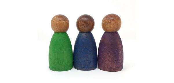 Cool Dark Wood Nins (set of 3)