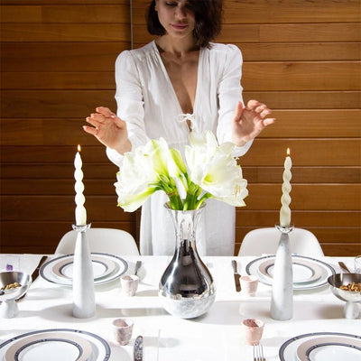 Coluna Candleholders, Silver or Gold - The Weitzman Museum Store - COL-CDS2-37B