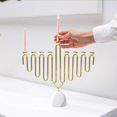 Coluna Menorah, Marble & Gold - The Weitzman Museum Store - JUD-MEOS-37G