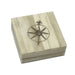 Compass Rose Engraved Scrimshaw Bone Box w/ Brass Compass - The Weitzman Museum Store - 6678C