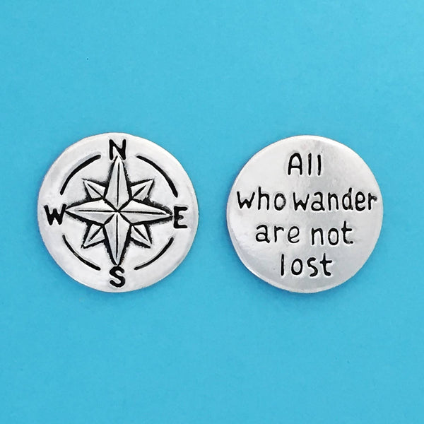 Compass/Not All Who Wander Are Lost Coin - The Weitzman Museum Store - CN-169