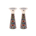 Cone Embossed Painted Short Candlesticks - The Weitzman Museum Store - EMCSN6