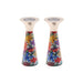 Cone Embossed Painted Short Candlesticks in 2 Designs - The Weitzman Museum Store - EMCSN2