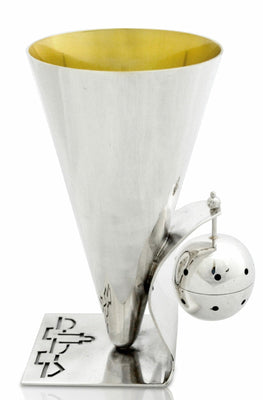 Contemporary Sterling Silver Kiddush Cup with Spice Box - The Weitzman Museum Store - 7 - 847384010837