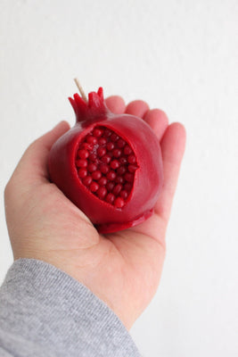 Cracked Crimson Pomegranate Beeswax Candle - The Weitzman Museum Store - 
