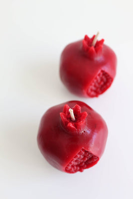 Cracked Crimson Pomegranate Beeswax Candle - The Weitzman Museum Store - 