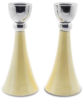 Cream Aluminum Candlesticks - The Weitzman Museum Store - MCCS102