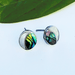 Crescent Moon Mini Studs - Sterling Silver & Mother of Pearl - The Weitzman Museum Store - SAN429EA
