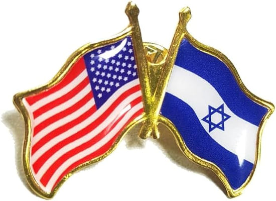 Crossed American and Israeli Flag Lapel Pin - The Weitzman Museum Store - 