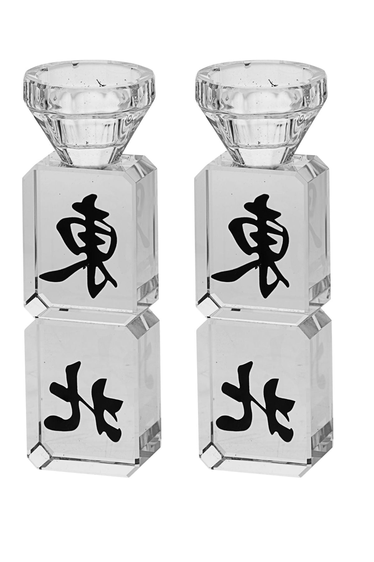 Crystal Mahjong Candle Holders - The Weitzman Museum Store - 423-S