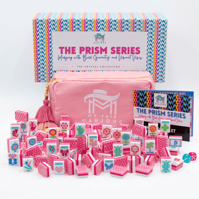 Crystal Prism Pink | Mahjong with Bold Angles and Vibrant Vibes | 1.25" x 0.9" x 0.7" - The Weitzman Museum Store - TLCCPRPK