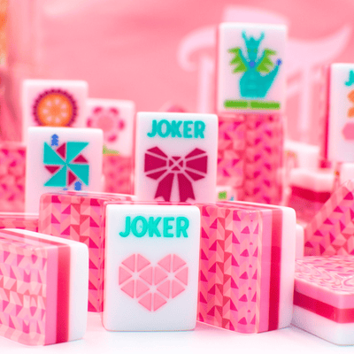 Crystal Prism Pink | Mahjong with Bold Angles and Vibrant Vibes | 1.25" x 0.9" x 0.7" - The Weitzman Museum Store - TLCCPRPK