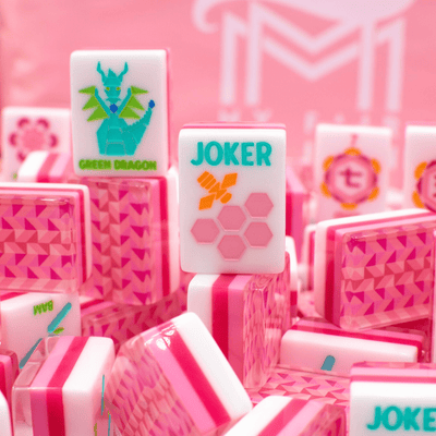 Crystal Prism Pink | Mahjong with Bold Angles and Vibrant Vibes | 1.25" x 0.9" x 0.7" - The Weitzman Museum Store - TLCCPRPK