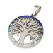 Crystal White/Blue Tree of Life Pendant - The Weitzman Museum Store - YASOR229E