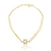 CZ Star of David Bracelet Gold Vermeil w/Double Chain - The Weitzman Museum Store - CZ - 502