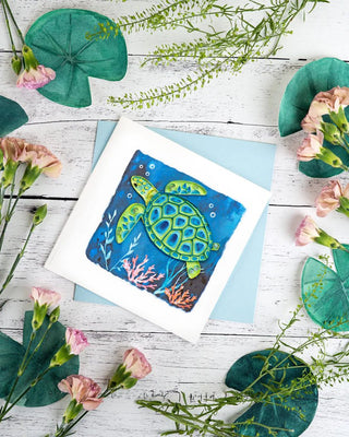 Decorative Sea Turtle Greeting Card - The Weitzman Museum Store - BL1427